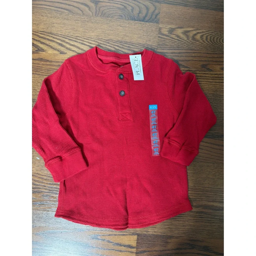 New Boys 4T Tommy Hilfiger Slim Jeans & Childrens Place Red Henley Outfit Set